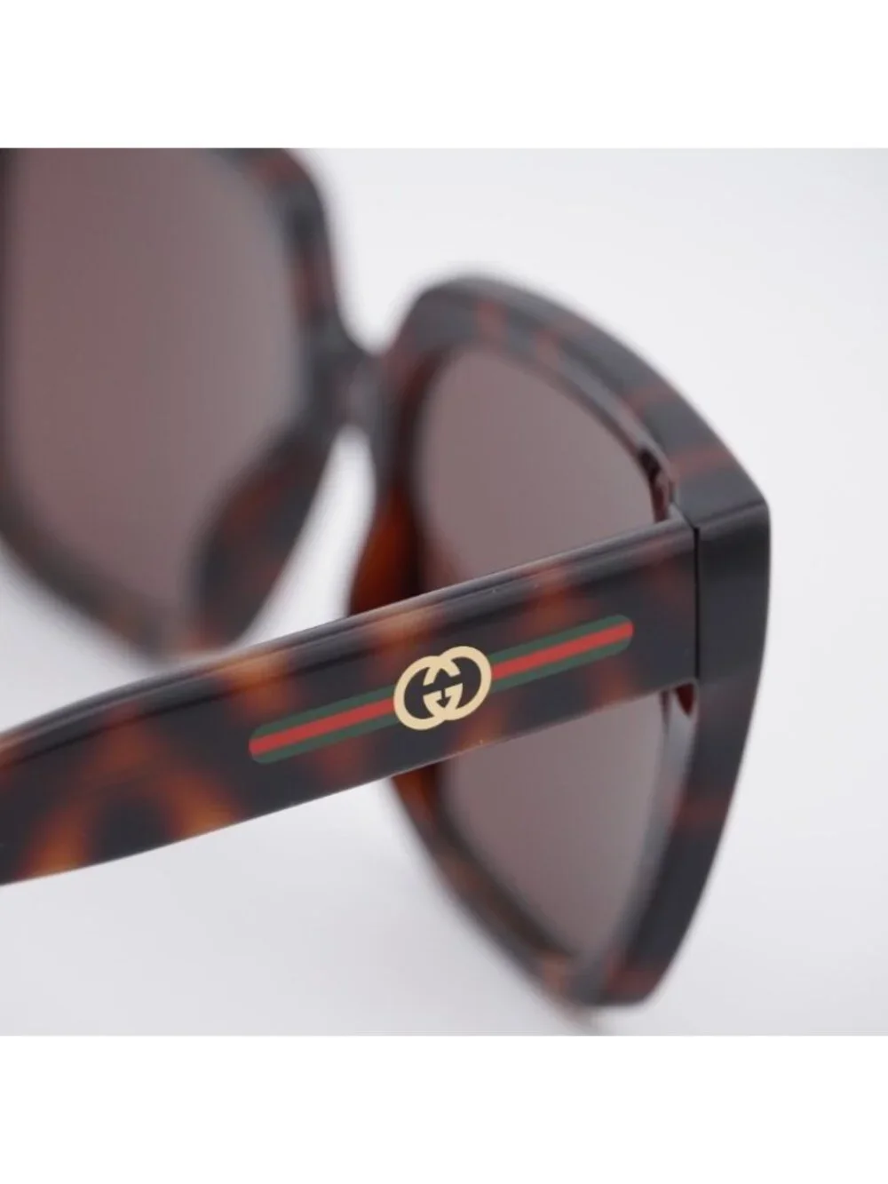 Gucci GG2102S 002 Sunglasses Havana Square Frame, Brown Lenses